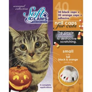 Seasonal Halloween Orange & Black Cat Nail Caps, Small