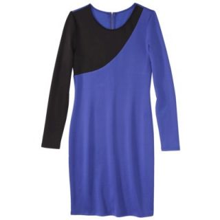 Mossimo Womens Asymmetrical Colorblock Scuba Dress   Blue/Black XXL