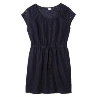 Merona Womens Plus Size Short Sleeve Lace Overlay Dress   Navy 3X