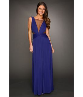 BCBGMAXAZRIA Magdalena Mesh Inset Jersey Gown Womens Dress (Blue)
