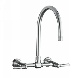 Kohler K 7338 4 S HiRise Two Handle Wall Mount Bridge Kitchen Sink Faucet