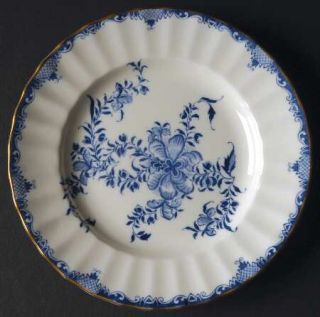 Royal Worcester Mansfield Blue Salad Plate, Fine China Dinnerware   Blue Flowers