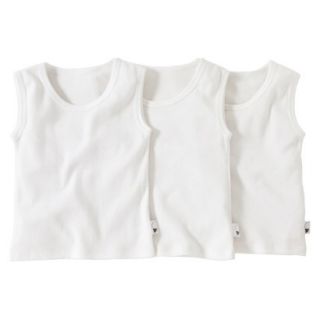 Burts Bees Baby Infant Toddler Boys 3 Pack Muscle Tank   White 12 M