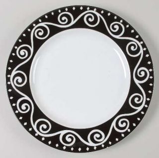 Studio Nova Tango Black 12 Chop Plate/Round Platter, Fine China Dinnerware   Bl