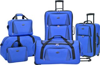 US Traveler Palencia 5 Piece Luggage Set   Blue 5 Piece Luggage