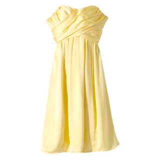 TEVOLIO Womens Satin Strapless Dress   Sassy Yellow   10