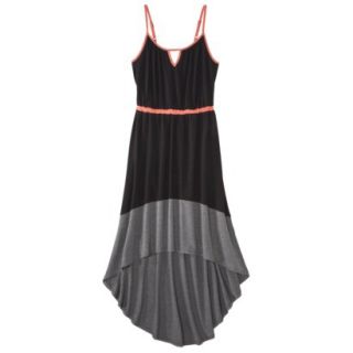 Merona Womens Knit Colorblock High Low Hem Dress   Black/Gray   XL