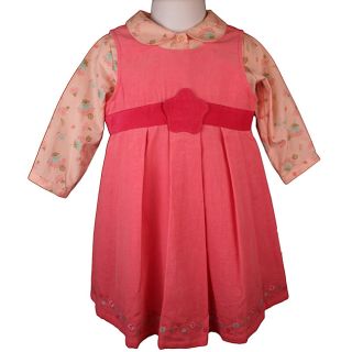 Laura Ashley Baby Girls Pink Corduroy Jumper Dress Set