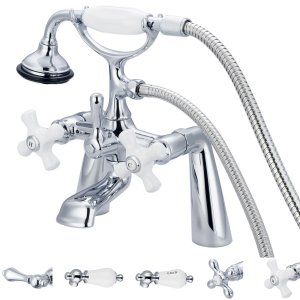 Water Creation F6 0003 01 AL Vintage Classic 7 In. Spread Deck Mount Tub Faucet