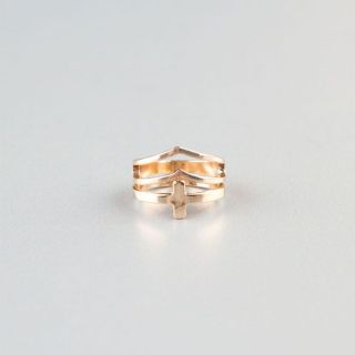 2 Piece Cross/Chevron Midi Rings Gold One Size For Women 231712621