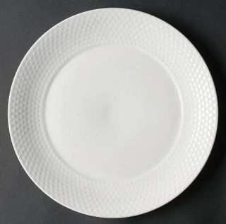 Gibson Designs Montreat Dinner Plate, Fine China Dinnerware   All White,Embossed