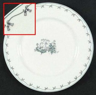 Haviland Linneae Dinner Plate, Fine China Dinnerware   Ny, Blue Flowers &  Band