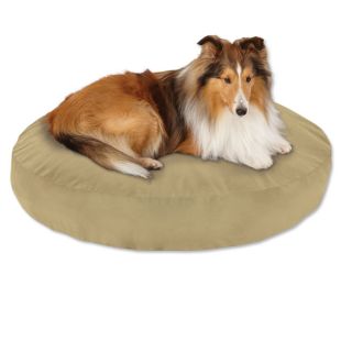 Tough Chew Round Dog Bed With Poly Pad / X large Dogs 70 110 Lbs., Tan,
