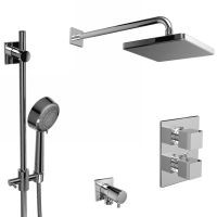 Riobel KIT3KSTQ C KS Thermostatic Shower System with Hand shower rail and shower
