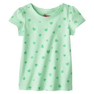 Circo Infant Toddler Girls Short Sleeve Mini Heart Tee   Mint Green 18 M