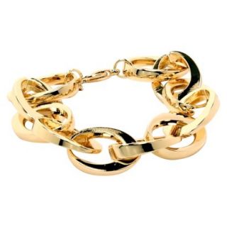 Alloy Thick Link Bracelet   Gold