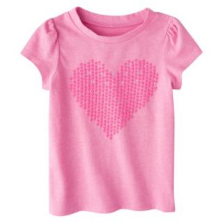 Circo Infant Toddler Girls Short Sleeve Heart Tee   Pink 18 M