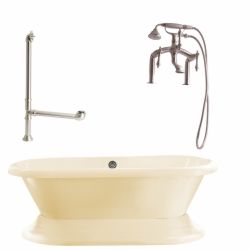Giagni LW3 BN B Wescott Dual Tub with Plinth, Faucet with Hand Shower, Deck Rise