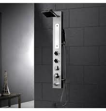 Ariel AED9072 Shower Panel with 2 Body Massage Jets, HandHeld and Rainfall Shower Heads Stainless Steel 48
