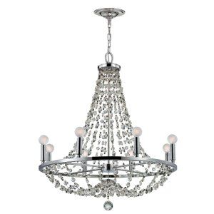Crystorama Lighting CRY 1548 CH MWP Channing Chandelier Hand Cut Crystal Beads