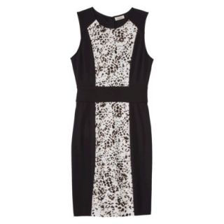 AMBAR Womens Ponte Leopard Print Dress   Ebony L