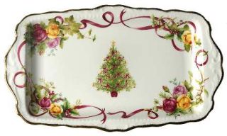Royal Albert Old Country Roses Christmas Tree Large Sandwich Tray, Fine China Di