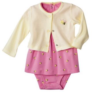Just One YouMade by Carters Newborn Girls 3 Piece Dress Set   Pink Bee 6 M