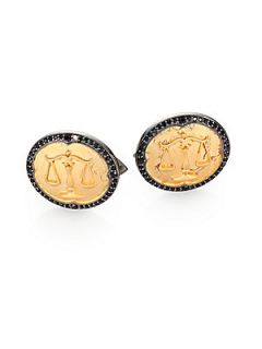 Stephen Webster 14kt Gold Plated Silver Libra Cuff Links   Gold