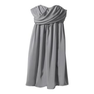 TEVOLIO Womens Plus Size Satin Strapless Dress   Cement Gray   26W