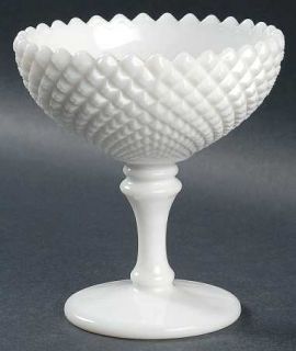 Westmoreland English Hobnail Milk Glass (Round/Hex) Round Compote   Height x Wid