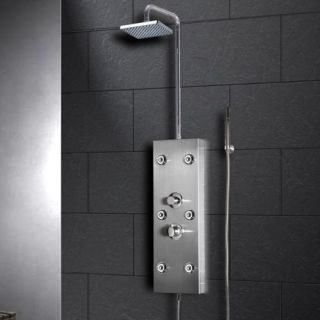 Ariel A300 Bath Shower Panel with Body Massage Jets, HandHeld and Rainfall Shower Heads Stainless Steel 53