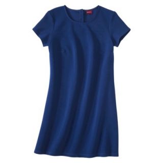Merona Womens Textured Cap Sleeve Shift Dress   Waterloo Blue   L