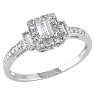 1/3 Carat Diamond Engagement Ring in 10k White Gold GHI I1;I2