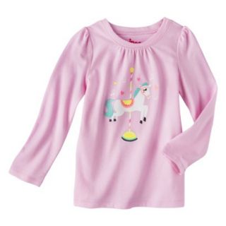 Circo Infant Toddler Girls Long sleeve Carosel Horse Tee   Pink 2T