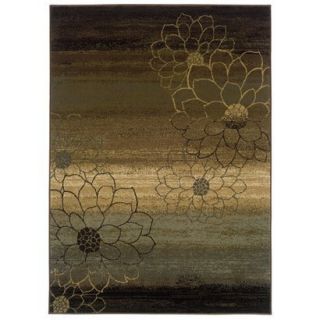 Abstract Floral Area Rug   Brown (78x1010)