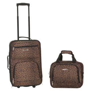 Rockland 19 Rolling Carry On with Tote   Leopard