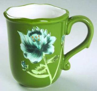 Field Flowers Hand Painted Mug, Fine China Dinnerware   Blue,Green,Red,Yellow,Fl