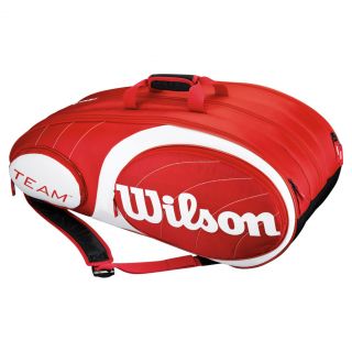 Wilson Team 12 Pack Tennis Bag Red and White