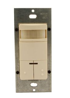 Leviton ODS0DTDT Motion Sensor, Decora Dual Circuit Wall Switch Occupancy Sensor Light Almond