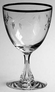 Tiffin Franciscan Affection (Plat Trim) Water Goblet   Stem #17624,Platinum Trim