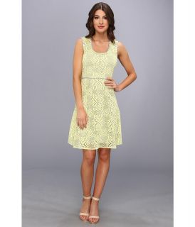 Marc New York by Andrew Marc Crochet Lace Fit Flare Dress MD4L3129 Womens Dress (Yellow)