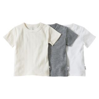 Burts Bees Baby Infant Toddler Boys Short Sleeve Tee Set   Ivory/Grey/White 2T