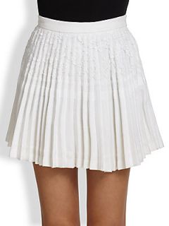 Thom Browne Pleated Mini Skirt   White