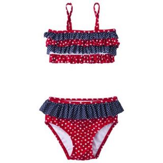 Circo Infant Toddler Girls 2 Piece Ruffle Star Bikini Set   Red Rose 3T