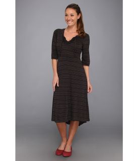 ExOfficio Go To Stripe Ruffle Dress Womens Dress (Black)