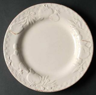 Signature Home Grown Lite Dinner Plate, Fine China Dinnerware   White Wash,Embos