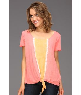 Michael Stars Vertical Stripe Tie Dye Tee Womens T Shirt (Pink)