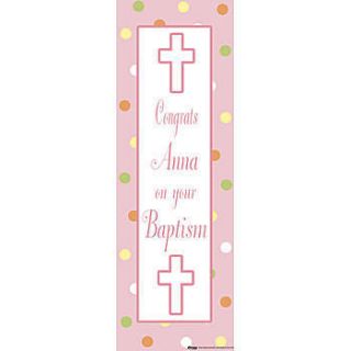 Blessings Girl Personalized Vertical Vinyl Banner    134 X 48 Inches, Orange, Red, Violet, White