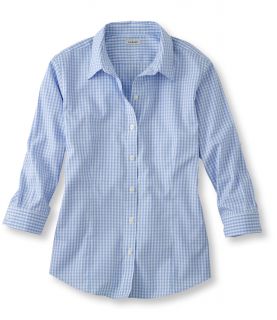 Pinpoint Oxford Shirt, Three Quarter Sleeve Gingham Misses Petite