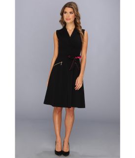 Calvin Klein Aline Shirt Dress w/ Tie Belt Womens Dress (Black)